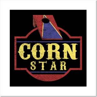 Corn Star Funny Cornhole Bean Bag Toss Backyard Game Design Posters and Art